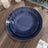 Gold Rimmed Navy Blue Plastic Dessert Plates 10 Pack
