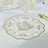 10 Pack White Gold Cardboard Paper Placemats with French Toile Pattern, Round Disposable