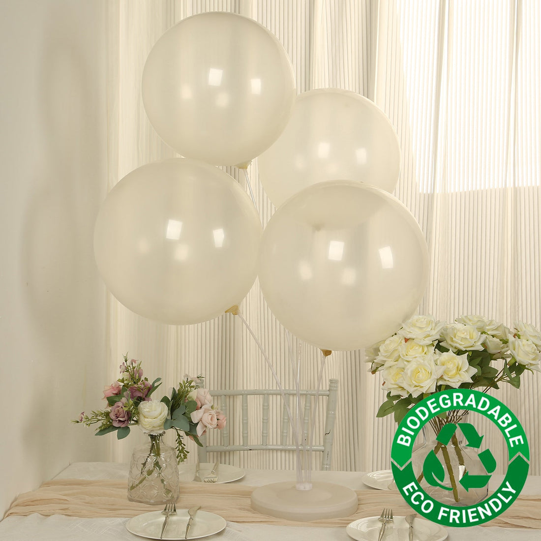 10 Pack Clear Biodegradable Balloons, Eco-friendly Thickened Extra Strong Latex Helium Party