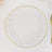 10 Pack Clear Gold Flair Rim Plastic Dinner Plates, Round Disposable Party Plates