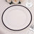 10 Pack Clear Economy Plastic Charger Plates With Black Rim, Round Dinner Chargers Event Tabletop