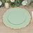 10-Pack Economy Plastic Charger Plates 13" Round Sage Green with Gold Scalloped Rim - Decorative Dinner Party Serving Plates