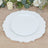 10-Pack Economy Plastic Charger Plates 13" Round White with Silver Scalloped Rim - Decorative Dinner Party Serving Plates