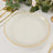 10 Pack Clear Hammered Plastic Dinner Plates With Gold Rim, Round Disposable Party