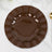 10 Pack Hard Plastic Dessert Plates with Gold Ruffled Rim, Heavy Duty Cinnamon Brown Disposable