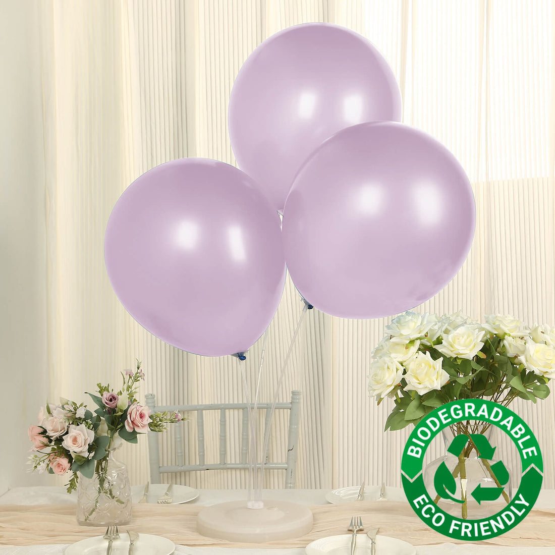 10 Pack Lavender Lilac Biodegradable Balloons, Eco-friendly Thickened Extra Strong Latex Helium