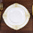 8 Inch Round Baroque Style Vintage White and Gold Leaf Embossed Disposable Plastic Plates 10 Pack