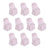 10 Pack Blush Polyester Folding Chair Covers, Reusable Stain Resistant Slip On Chair Covers