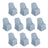 10 Pack Dusty Blue Polyester Folding Chair Covers, Reusable Stain Resistant Slip On Chair Covers
