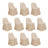 10 Pack Nude Polyester Folding Chair Covers, Reusable Stain Resistant Slip On Chair Covers