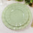 10 Pack Sage Green Hard Plastic Dinner Plates with Gold Ruffled Rim, Heavy Duty Disposable