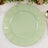 10 Pack Sage Green Plastic Party Plates With Gold Ruffled Rim, Round Disposable Dinner Plates 11inch