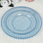 10 Pack Transparent Dusty Blue Plastic Dessert Plates with Beaded Rim, Disposable Round