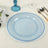 10 Pack Transparent Dusty Blue Plastic Dinner Plates with Beaded Rim, Round Disposable