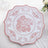 10-Pack Disposable Table Placemats 13inch White with Pink Damask Floral Pattern & Scalloped Rim