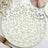 10 Pack White Round Plastic Salad Dessert Plates with Gold Leaf Design, Heavy Duty Disposable Party 
