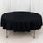 Seamless Black 100% Cotton Linen Tablecloth 90 Inch Round