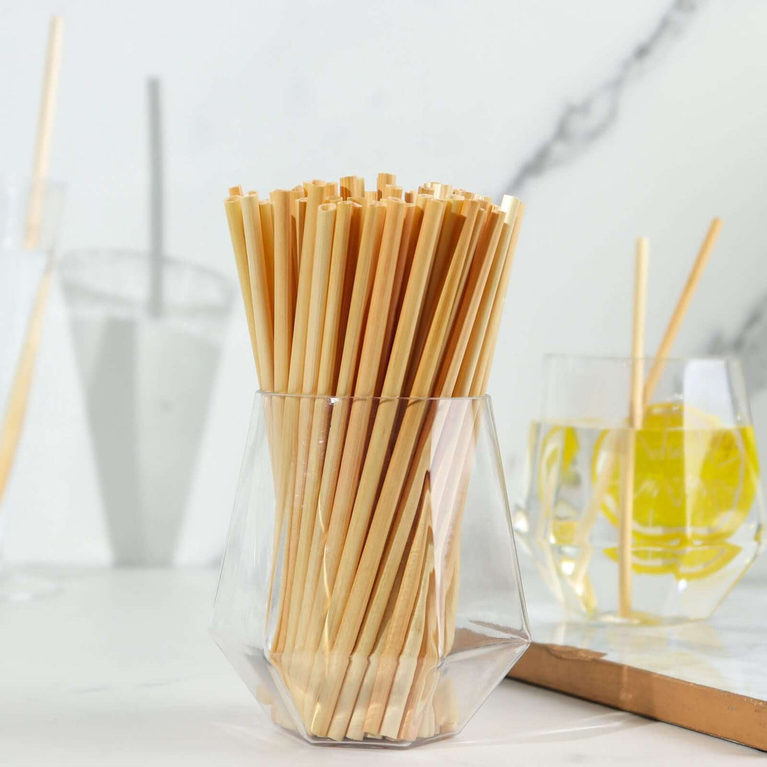 100 Pack 6 Inch Natural Wheat Eco Friendly Drinking Straws