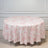 Polyester Round Tablecloth White with Pink French Toile Pattern - Sophisticated Table Cover