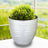 Silver Metallic 12 Inch Indoor Outdoor Flower Pot