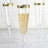12 Pack Clear Plastic Champagne Flutes with Gold Rim, 5oz Transparent Disposable Toasting Cocktail