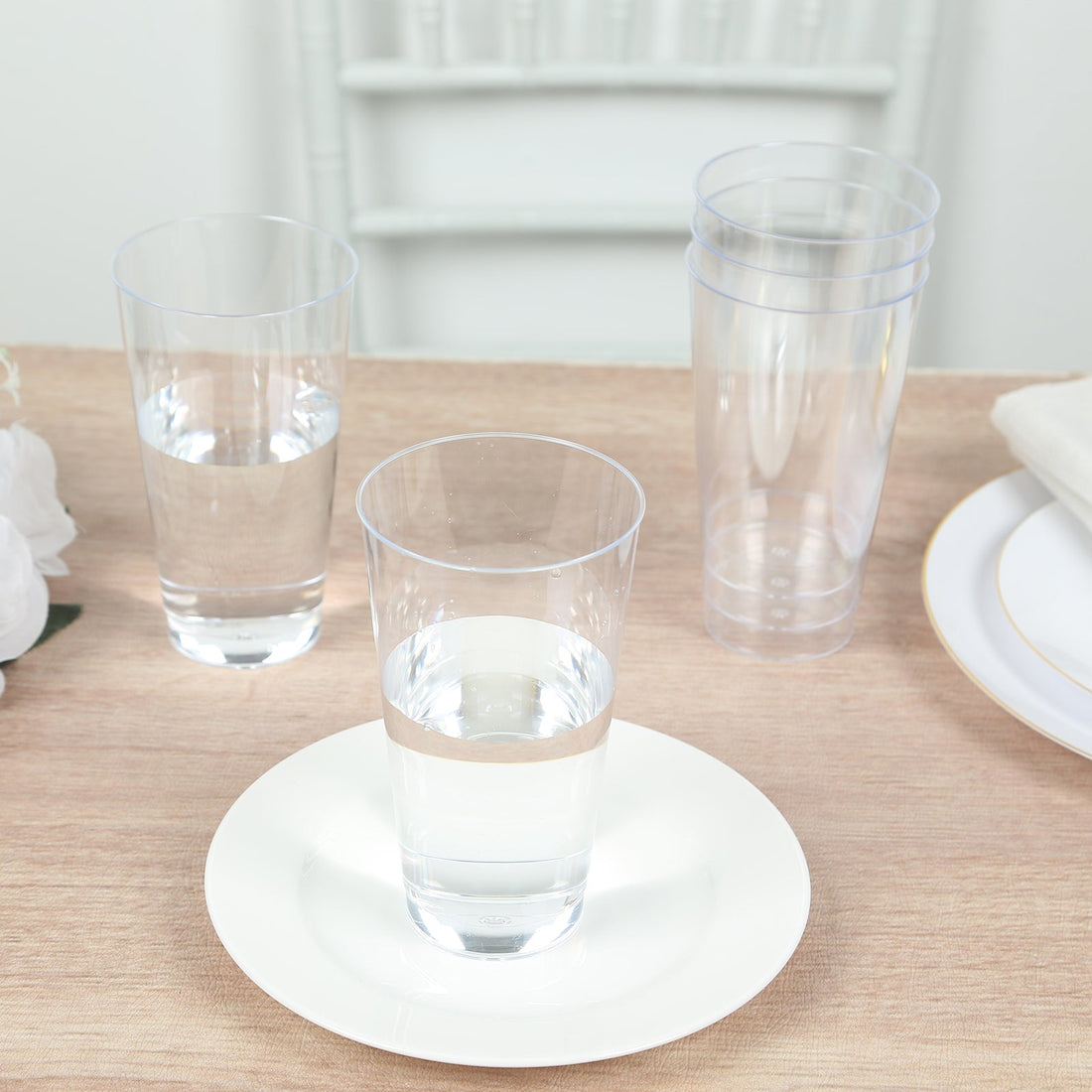 12 Pack Clear Plastic Party Cups, 17oz Disposable Cups Drinking Tumblers - 5.5inch