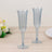 12-Pack Plastic Champagne Flutes 6oz Transparent Dusty Blue Flared Design