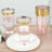 12 Pack Transparent Blush Plastic Party Cups with Gold Rim, 17oz Disposable Cups Drinking Tumblers