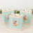 12-Pack Gift Bags Vintage Rose Floral Tea Party, Turquoise Paper Goodie Favor Bags