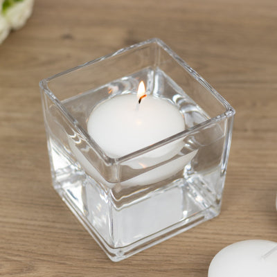 12 Pack White Floating Candles, 3" Unscented Dripless Wax Discs for Centerpieces