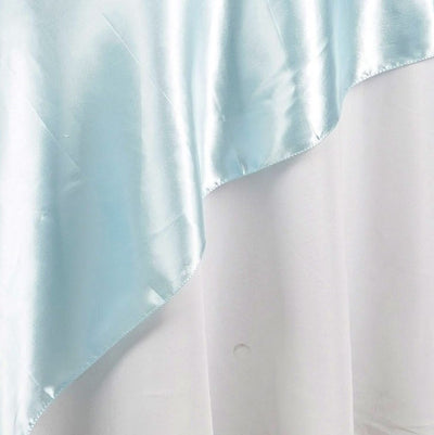 Satin Table Overlay 90"x90" Light Blue - Smooth Finish Table Topper