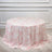 Polyester Round Tablecloth 132inch White with Pink French Toile Pattern
