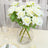 2 Bouquets Ivory Real Touch Artificial Silk Rose Flower Bushes 17"