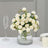 2 Pack Open Rose Artificial Ivory Flower Bouquets 12 Inch
