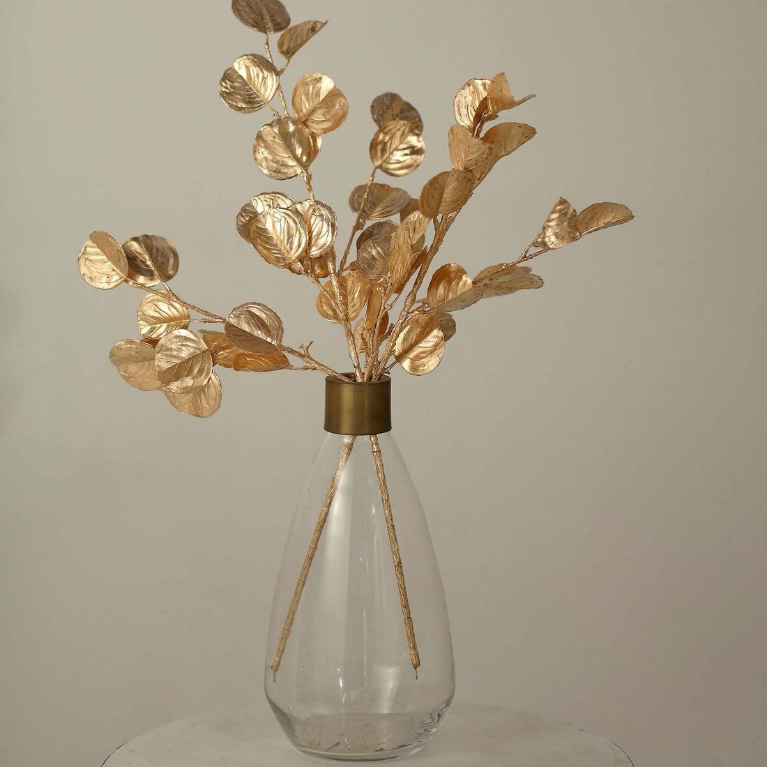 27 Inch Gold Plastic Eucalyptus Branches