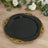 20-Pack Economy Plastic Charger Plates 13inch Round Black with Gold Embossed Baroque Rim