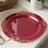 20-Pack Economy Plastic Charger Plates 13inch Round Burgundy with Gold Embossed Baroque Rim