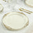 20-Pack Economy Plastic Charger Plates 13inch Round Ivory with Gold Embossed Baroque Rim