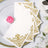 20 Pack White Linen-Feel Cocktail Napkins with Gold Fleur Vintage Print
