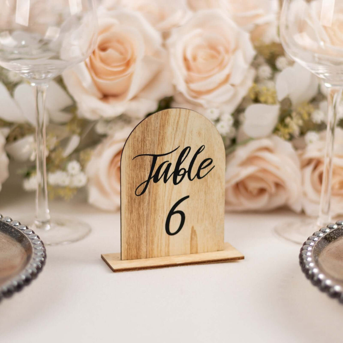 20 Pack Natural Rustic Wooden Arch 1-20 Table Numbers With Removable Base 4.5inch Tall