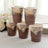 24 Pack Brown Rustic Wood Print Paper Cups with Floral Lace Rim, Disposable Party Cups - 9oz