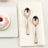 24 Pack | Rose Gold 4inch Heavy Duty Plastic Mini Dessert Spoons, Disposable Silverware