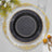 25 Pack Black Sunray Plates Gold Rimmed Serving Dinner Plates