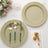25 Pack | 10inch Khaki Gold Rim Sunray Heavy Duty Paper Dinner Plates