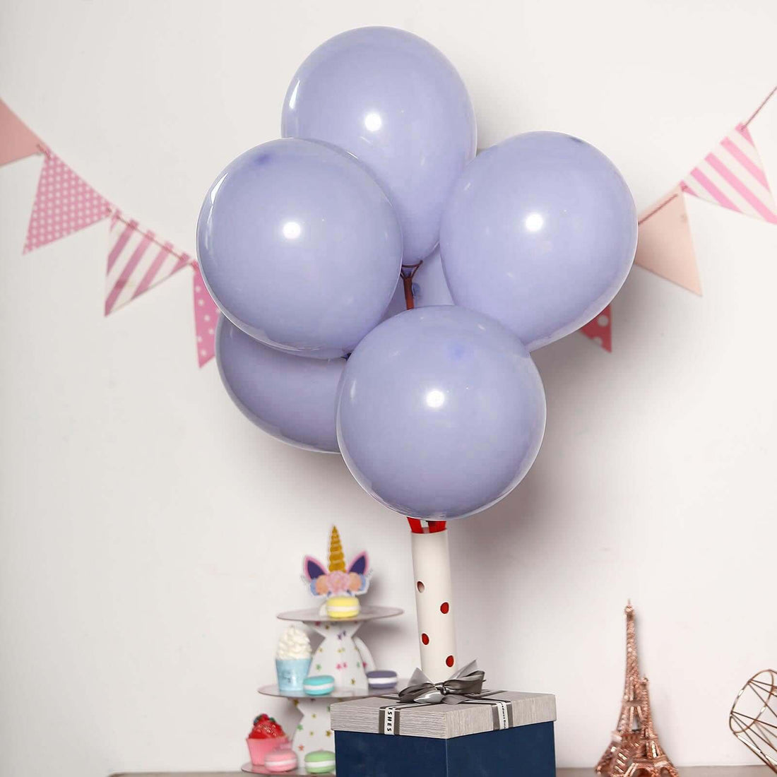 25 Pack 10 Inch Matte Pastel Periwinkle Air or Helium Latex Balloons