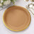 25-Pack Kraft Paper Round Dinner Plates 10" Natural Brown with Gold Lined Rim - Disposable Party Plates for Rustic Themes & Celebrations