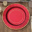 25-Pack Disposable Round Charger Plates 13" Burgundy Sunray Design with Gold Rim - 350GSM Heavy Duty Paper Placemats