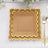 25 Pack | 7 Square Natural Brown Paper Dessert Plates With Gold Scalloped Rim, Party Plates