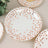 25 Pack White Metallic Rose Gold 9 Inch Polka Dot Dessert Disposable Paper Plates 300 GSM