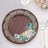 25 Pack Brown Rustic Wood Print 13inch Paper Charger Plates With Floral Lace Rim